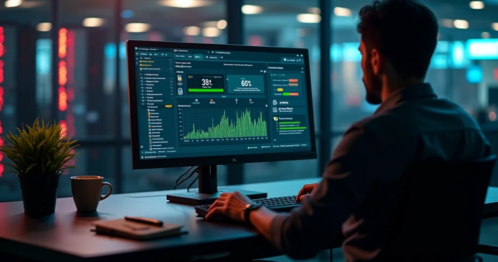 Tela de computador com sistema desatualizado recebendo atualização urgente