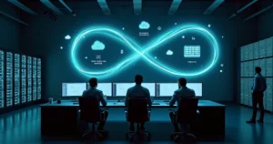 Esteira de DevOps conectando servidores físicos e nuvem